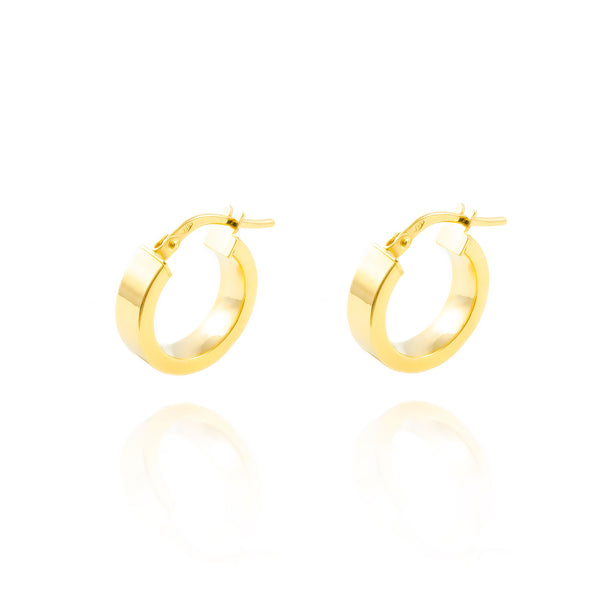 Ohrringe Rechteckige Hoop Creolen 15x4 mm 925 Sterling Silber Glanz