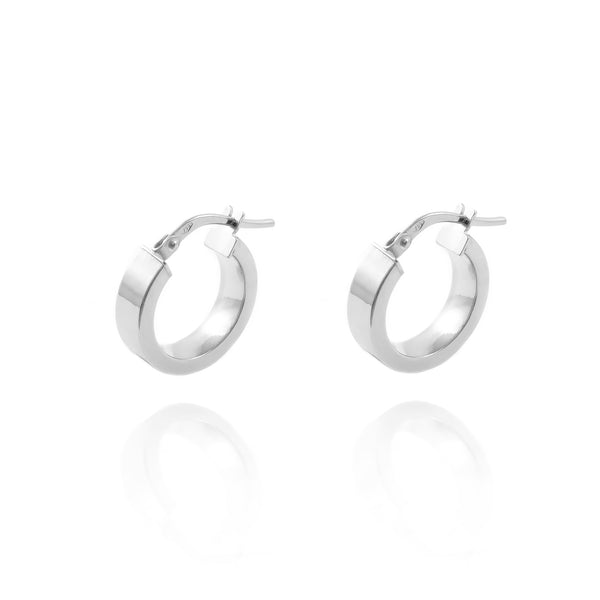 Ohrringe Rechteckige Hoop Creolen 15x4 mm 925 Sterling Silber Glanz