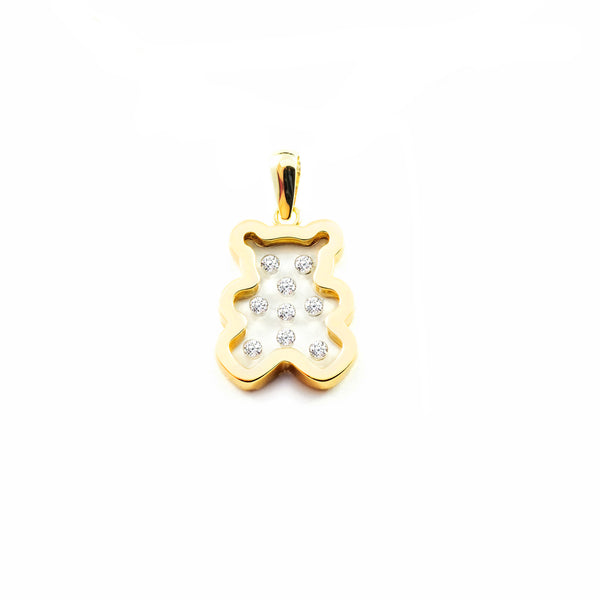 Colgante Oro Amarillo 9K Oso Circonitas Brillo
