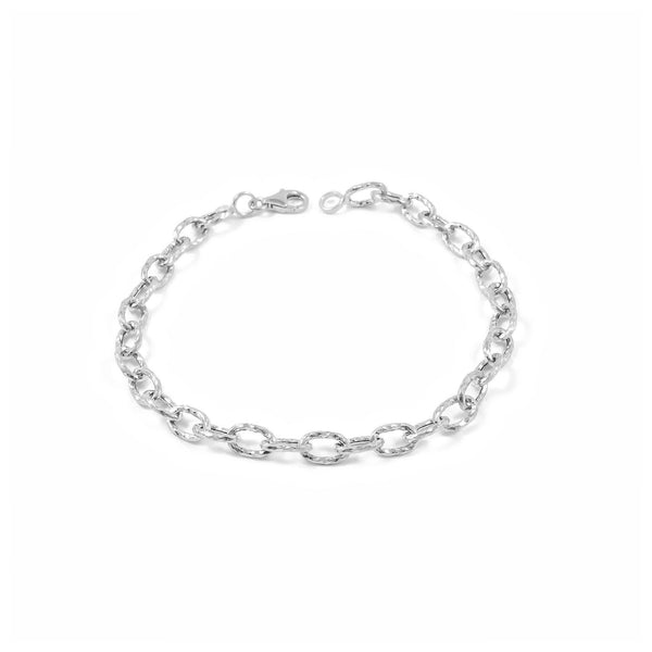 Bracciale Donna Oro Bianco 18K Brillantezza Texture 19 cm