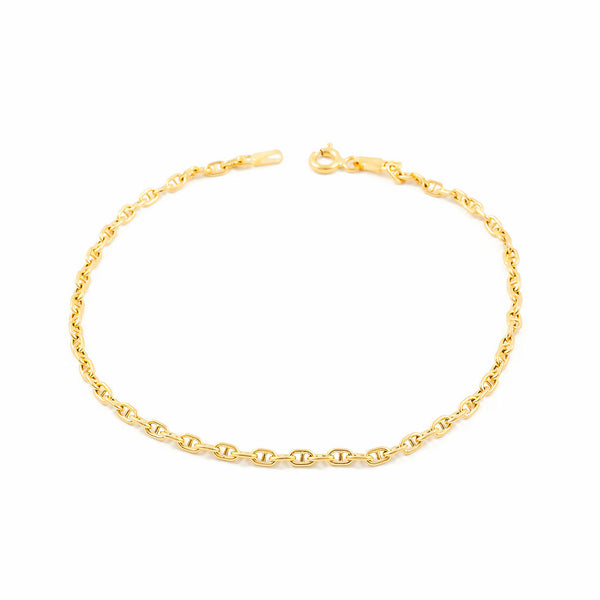 Bracciale Donna Oro Giallo 18K Forzata Ancora 18 cm