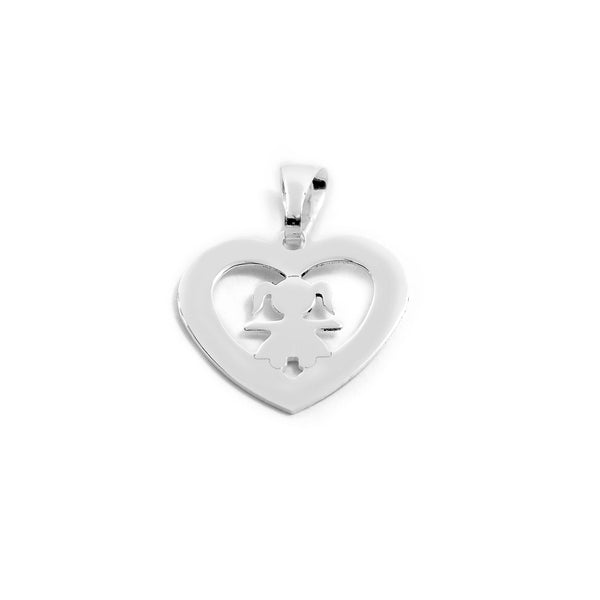 Pendente Cuore della ragazza Argento Sterling 925