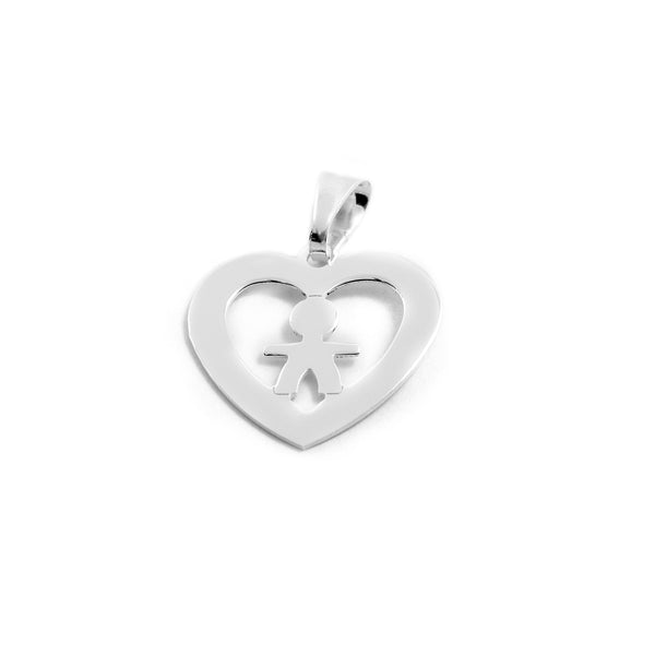 Pendente Cuore Bambino Argento Sterling 925