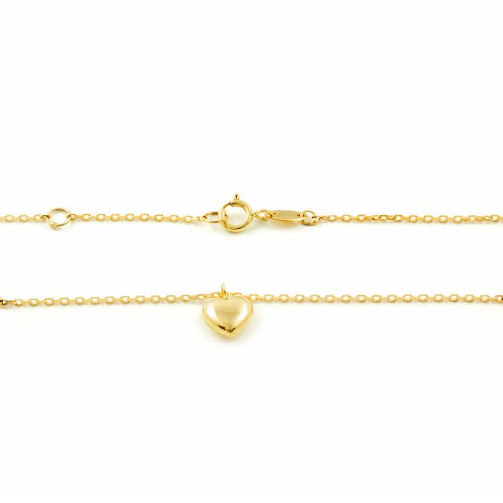 Collar oro doble corazones (9Kts)