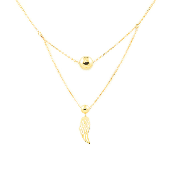 Collana Donna Palle e ala Oro Giallo 9K Brillante