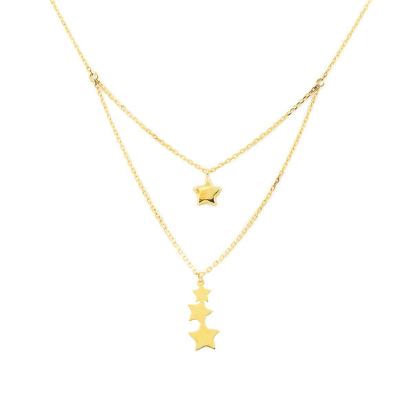 Collana Donna Stelle Oro Giallo 9K Brillante