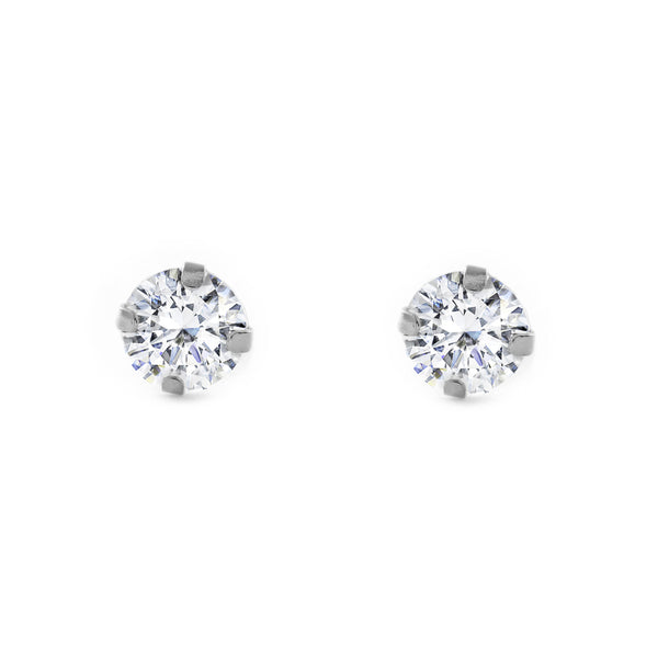 Orecchini Zircone 4 mm Argento Sterling 925 brillante