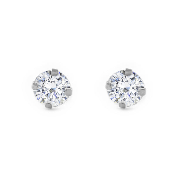 Orecchini Zircone 5 mm Argento Sterling 925 brillante