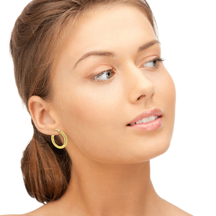 Pendientes Mujer Aros texturados 21(15)x3 mm
