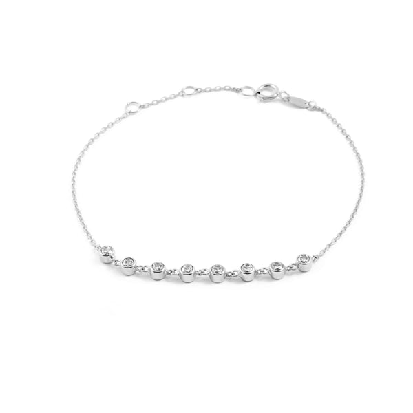 9K Weißgold Damen Armband Zirkonia Glanz 18 cm