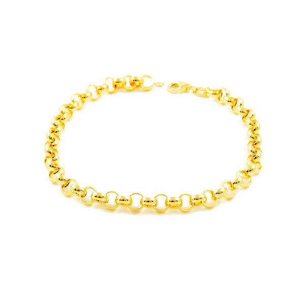 Bracciale Donna Oro Giallo 18K a Rolo (6,5 mm) Brillantezza 20 cm