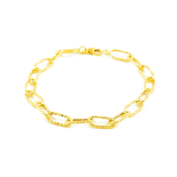 Bracciale Donna Oro Giallo 18K Fantasia a Rilievo 20 cm