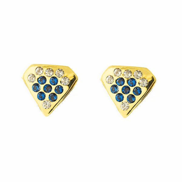 Orecchini ragazza donna Diamante Zaffiro Oro Giallo 9K