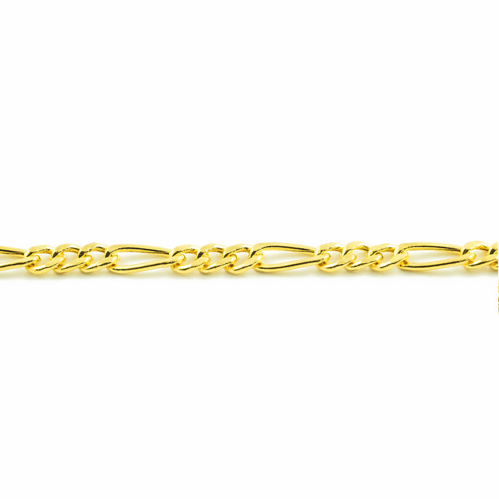 Pulsera Oro Barbada Figaro Eslabón hueco 3x1