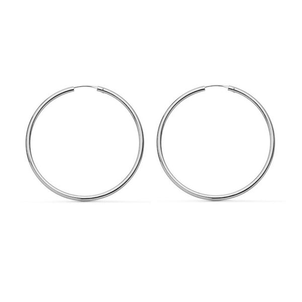 Orecchini Flessibili Cerchi 35x1.5 mm Oro Bianco 18K