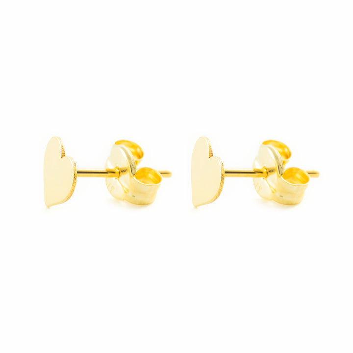 Pendientes niña Oro Amarillo Corazon liso (9kts)