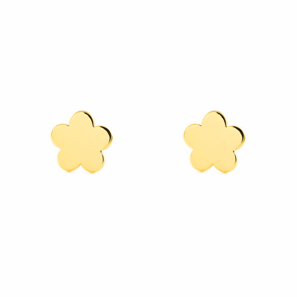 Orecchini ragazza donna Fiore Oro Giallo 9K