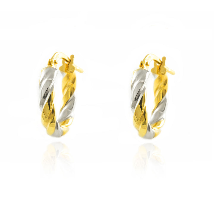 Pendientes aros bicolor dobles 14 (10)x3  mm