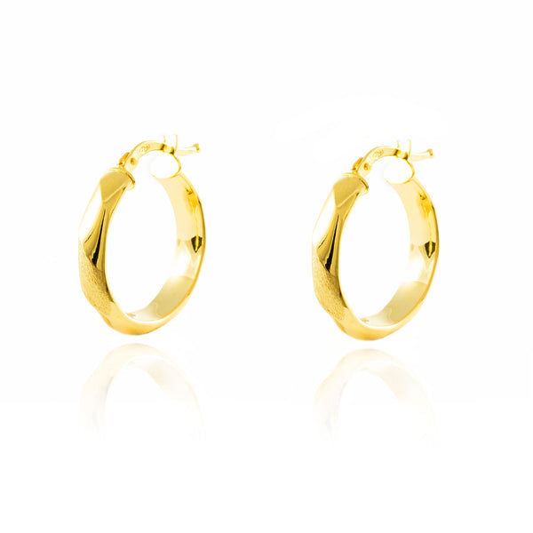 Orecchini Cerchi 20x4 mm Oro Giallo 18K opaca e brillante