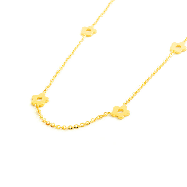 Collana Donna Fiori Oro Giallo 18K Brillante