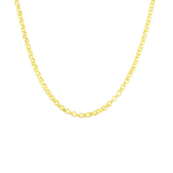 Catena Collana Rolo Lunghezza 2 mm Oro Giallo 18K spessore 2 mm