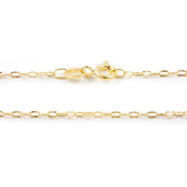 Catena Collana Brillante Oro Giallo 18K spessore 1.2 mm
