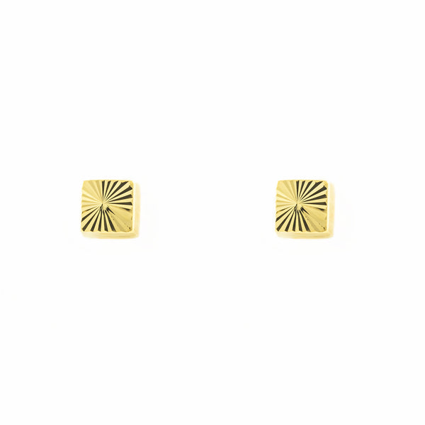 Pendientes Mujer-Niña Oro Amarillo 9K Cuadrado Tallados