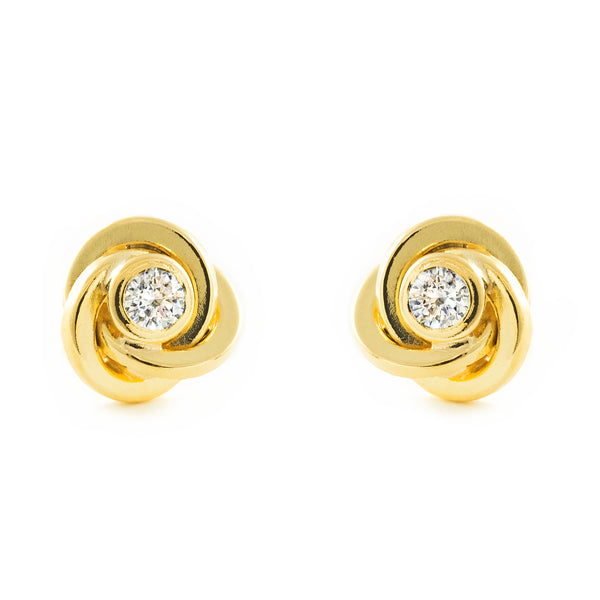 Damen & Kinder Nackt Zirkon 2,5 mm Ohrringe Gelbgold 9K