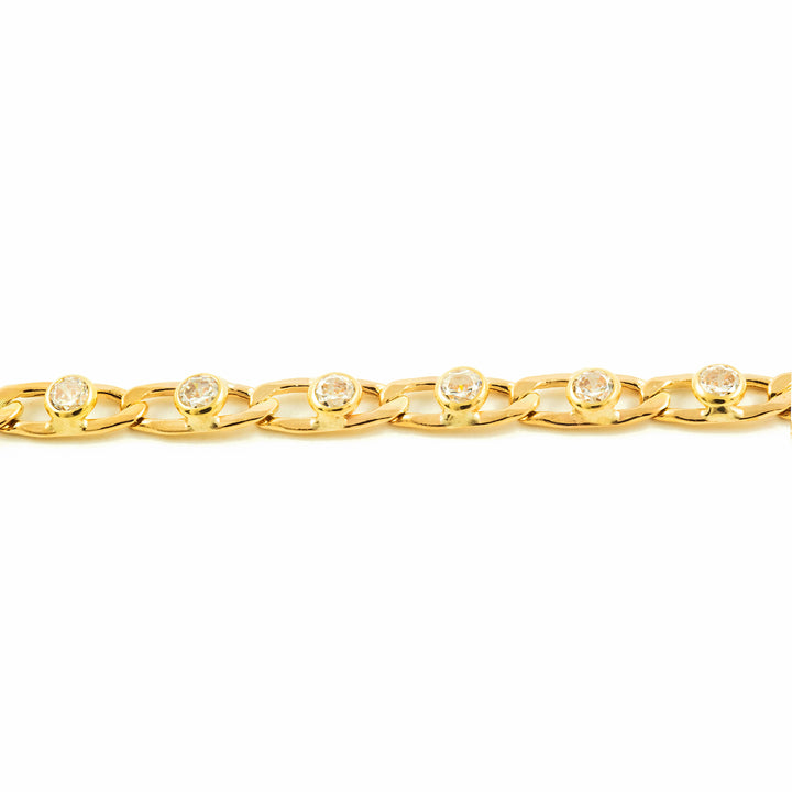 Pulsera Oro Amarillo chatón 3 mm circonitas (9kts)