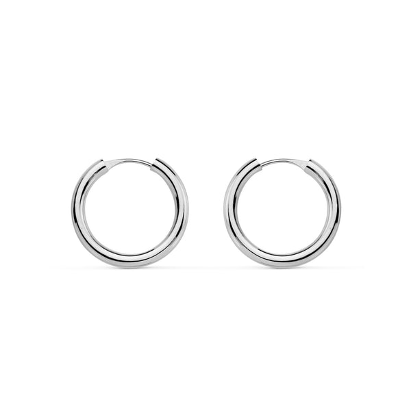 Orecchini Flessibili Cerchi 12x1.5 mm Oro Bianco 18K