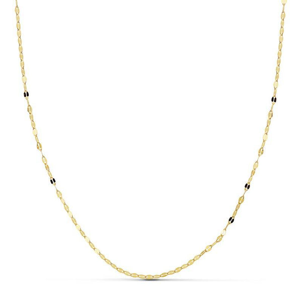 Catena Collana Specchio Oro Giallo 18K spessore 1.4 mm