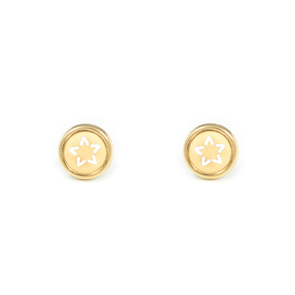 Orecchini ragazza donna Rotondo Oro Giallo 18K opaca e brillante