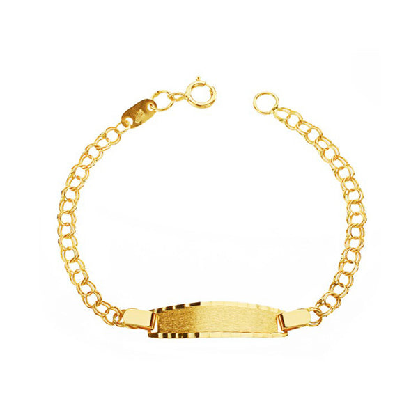 Bracciale Bebè Bambini ragazza Oro Giallo 18K Personalizzata Schiava Ungherese Opaca Brillante 12 cm