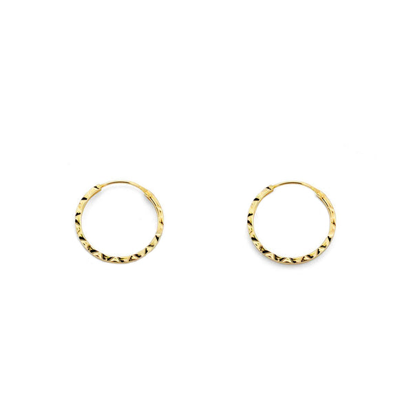 Damen & Kinder Ohrringe Quadratische Hoop Creolen 10x1 mm Gelbgold 9K