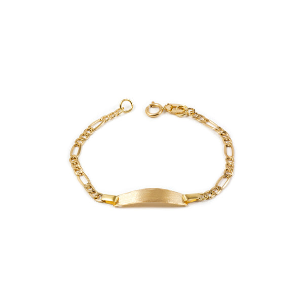 Bracciale Bebè Bambini ragazza Oro Giallo 18K Personalizzata Schiava 3x1 Opaca Brillante 12 cm