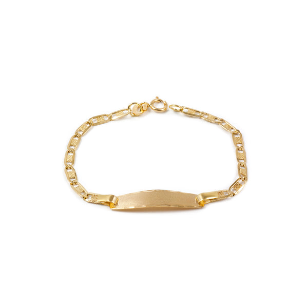 Bracciale Ragazza Oro Giallo 18K Personalizzata Schiava Figaro Opaca Brillante 13 cm