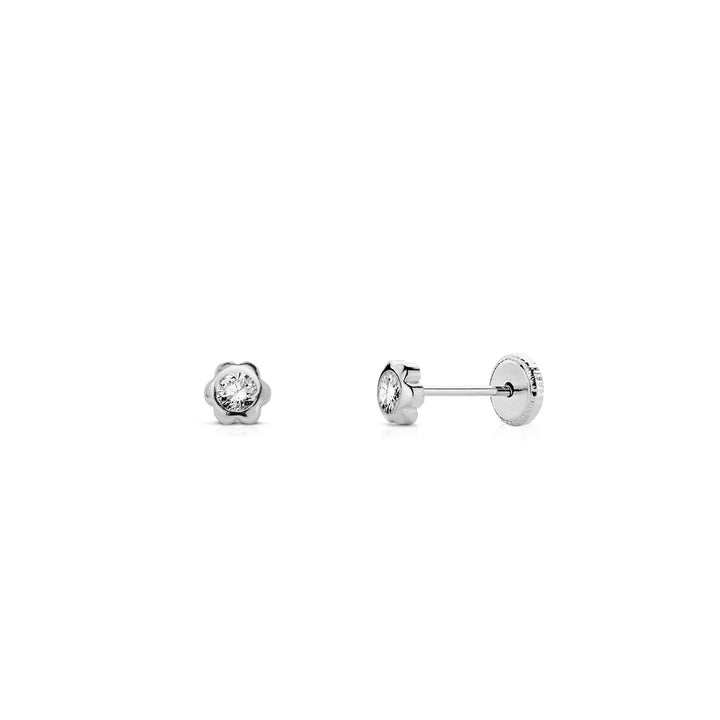 Pendientes Bebe o niña Oro Blanco Margarita