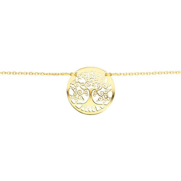 Collar Plata de Ley Dorado Arbol de la vida Brillo