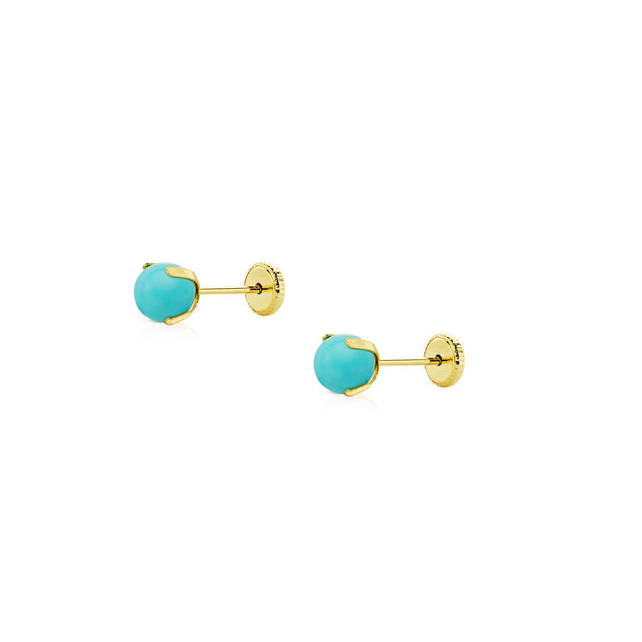 Pendientes Bebe o Niña Turquesa 5 mm.      