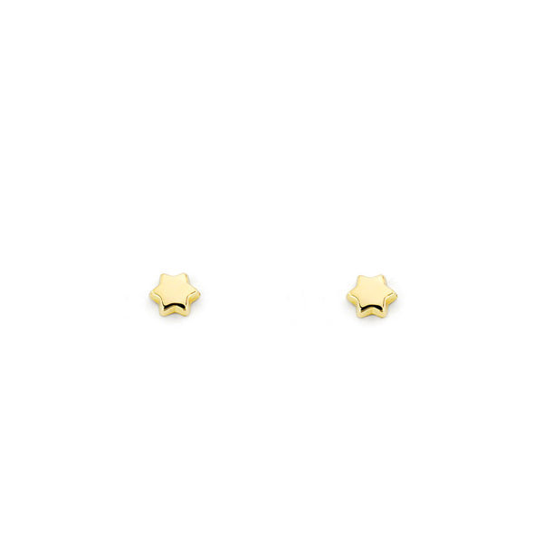 Pendientes Bebe-Niña Oro Amarillo 9K Estrella Brillo