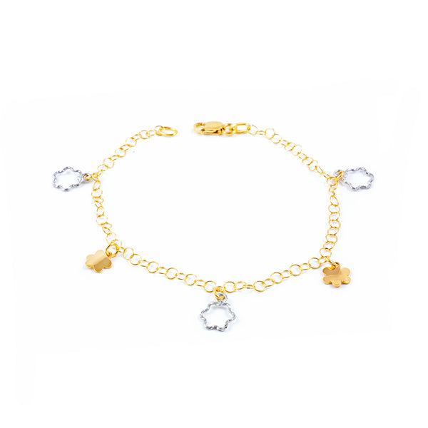 Bracciale Donna Oro Bicolore 18K Brillantezza Texture 18 cm