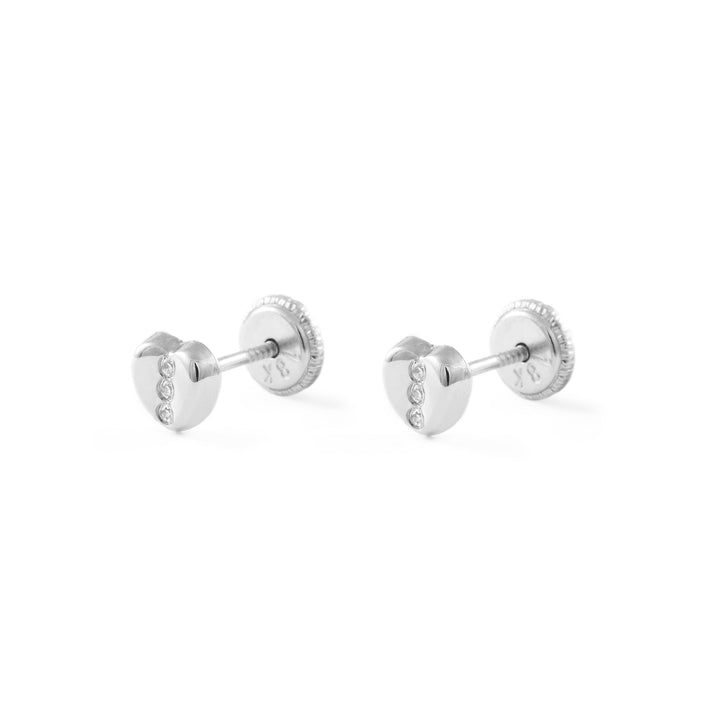 Pendientes Bebe o niña Oro Blanco Corazon