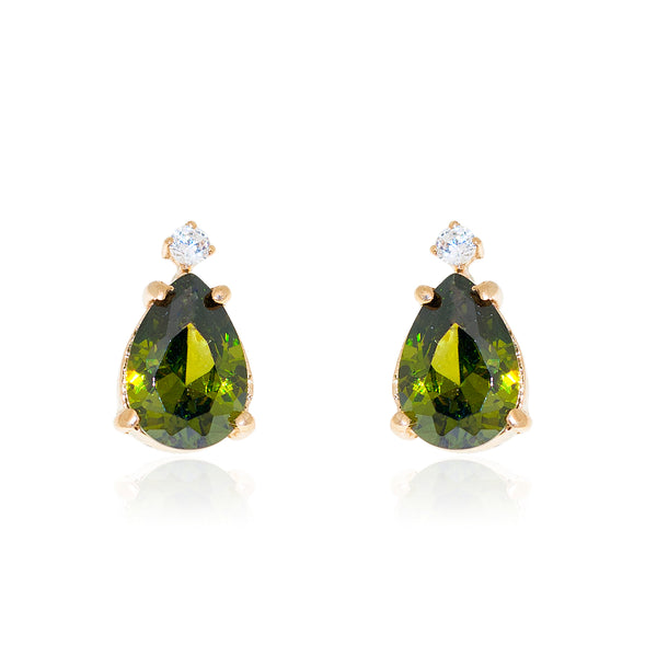 Orecchini ragazza donna Lacrima Peridoto Oro Giallo 9K