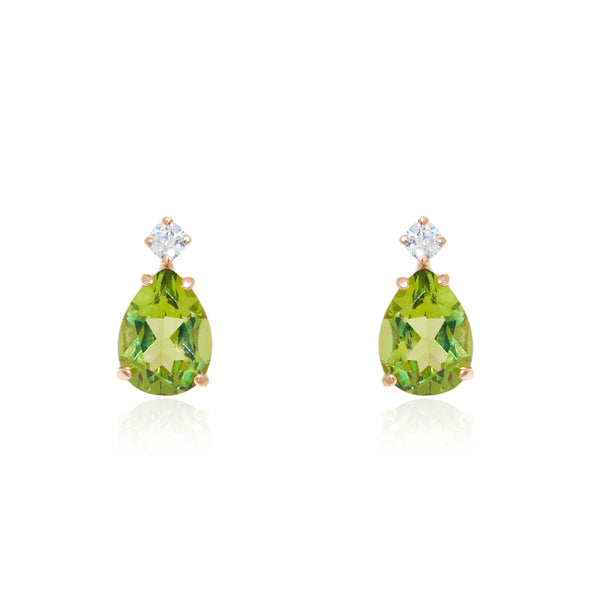 Orecchini ragazza donna Lacrima Peridoto Oro Giallo 9K