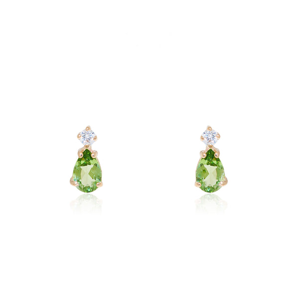 Orecchini ragazza donna Lacrima Peridoto Oro Giallo 9K
