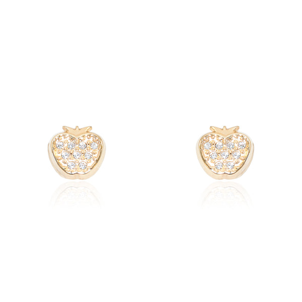 Pendientes Niña Oro Amarillo 9K Flor Circonitas Brillo