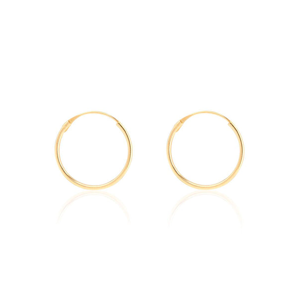 Orecchini Cerchi 14x1 mm Oro Giallo 18K