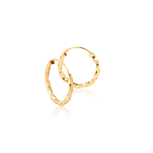 Orecchini Attorcigliato Cerchi 12x1.5 mm Oro Giallo 18K