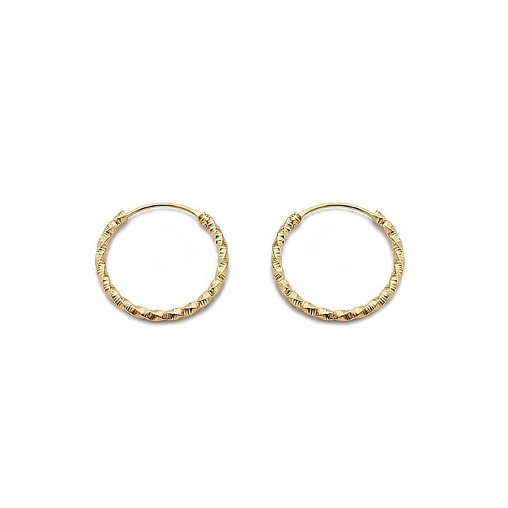 Pendientes Bebe o Niña Oro Aro Liso reliado galloneado
