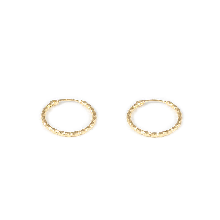 Pendientes Niña Oro Aro Liso Reliado galloneado 15X1,2 mm